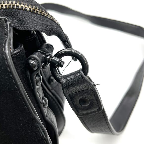 La Diva Crossbody Bag Purse Suede Leather Tasseled Boho Minimalist Grunge Gothic - Picture 6 of 16